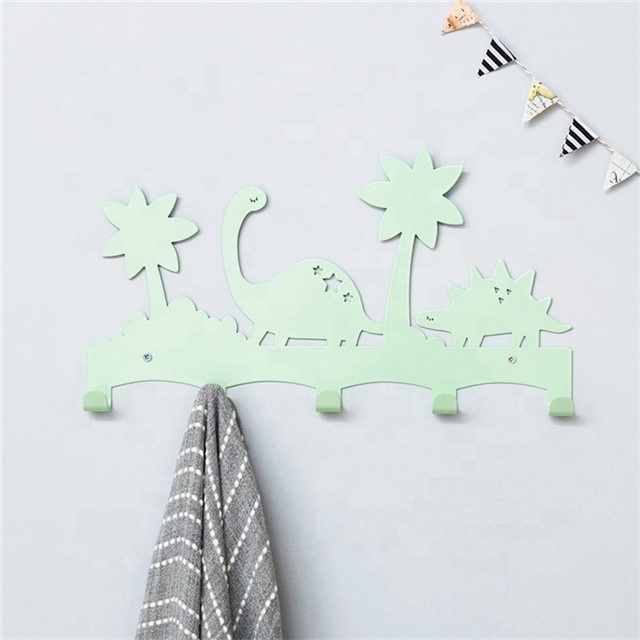 Kids room decor Animals metal hooks Nursery decoration dinosaur coat hook coat rack wall mounted Cute wall hook