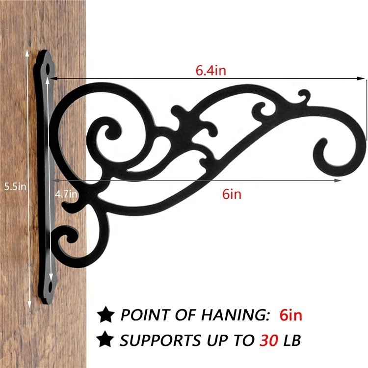 2 Pieces Outdoor Indoor Small Decorative Iron Wall Hooks Plant Hanger