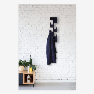 Wholesale Customized Size and Color Wall Mounted Coat Keys Rack 5 Hooks Vertical Wall Mounted Metal Coat Rack