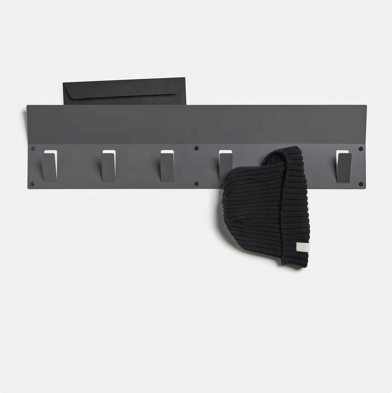 Modern Coat Racks 2022 Wall Mount Hooks Customized Metal Regular Wall Hooks Black Key Holder Industrial Coat Rack