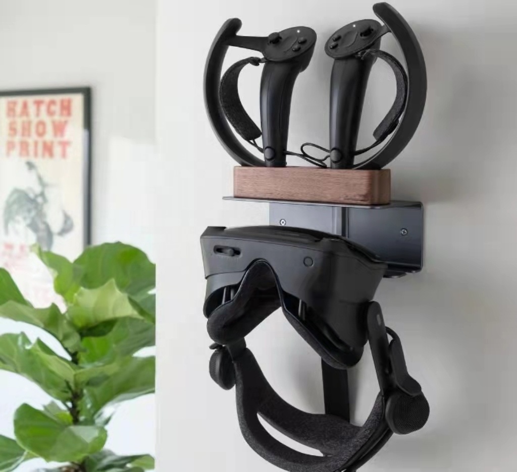 Customized metal VR Headset Stand Controllers Wood and Metal Wall Stand Wall Mount Storage VR Headset for Valve Index Home Decor