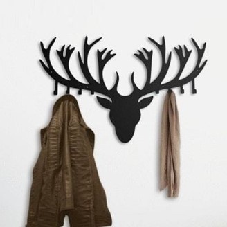 Home Decor Metal Wall Coat Hooks Deer Antler Metal Hanger Wall Mounted Racks For Clothes Wall Decor