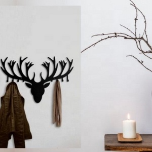 Home Decor Metal Wall Coat Hooks Deer Antler Metal Hanger Wall Mounted Racks For Clothes Wall Decor