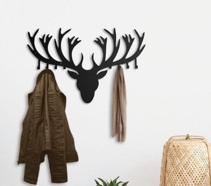 Home Decor Metal Wall Coat Hooks Deer Antler Metal Hanger Wall Mounted Racks For Clothes Wall Decor