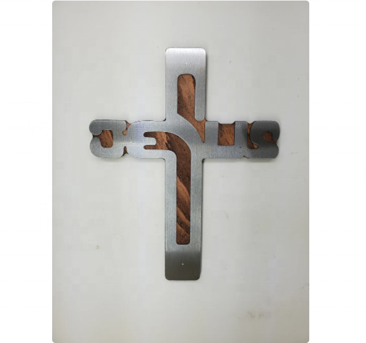 Jesus Cross Wall Decor New Product Christian Wall Art Wood and Metal Home Art Spiritual and Religious Wall Decor