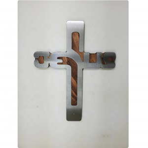 Jesus Cross Wall Decor New Product Christian Wall Art Wood and Metal Home Art Spiritual and Religious Wall Decor