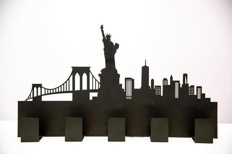 Different Colors New York skyline Statue of Liberty Metal Wall Mounted Bag Hanger Coat Rack Clothing Hooks Hanging Racks