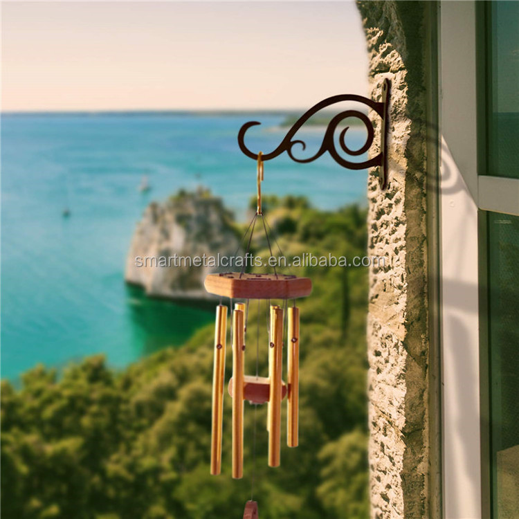 Decorative hooks indoor outdoor wall hook Rustic plant hanger hanging Wind Chimes metal wall mount hook