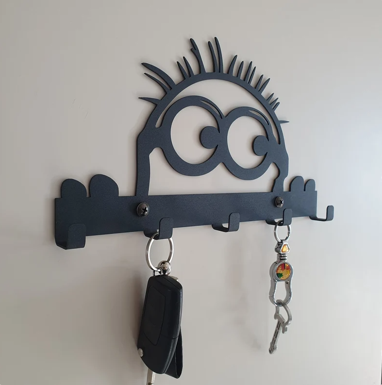 Cute Wall Hook for Kid New Product  Metal Hook Minion Key Holder Metal Black Key Holder Metal Wall Hook