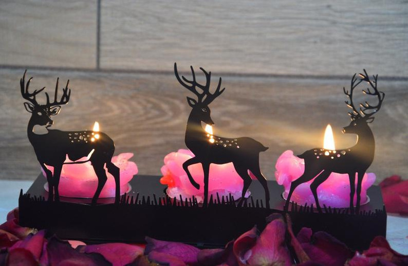 Customized Deer Metal Candle Container Decoration for Home Living Room Desktop Candle Jar Candle Holder