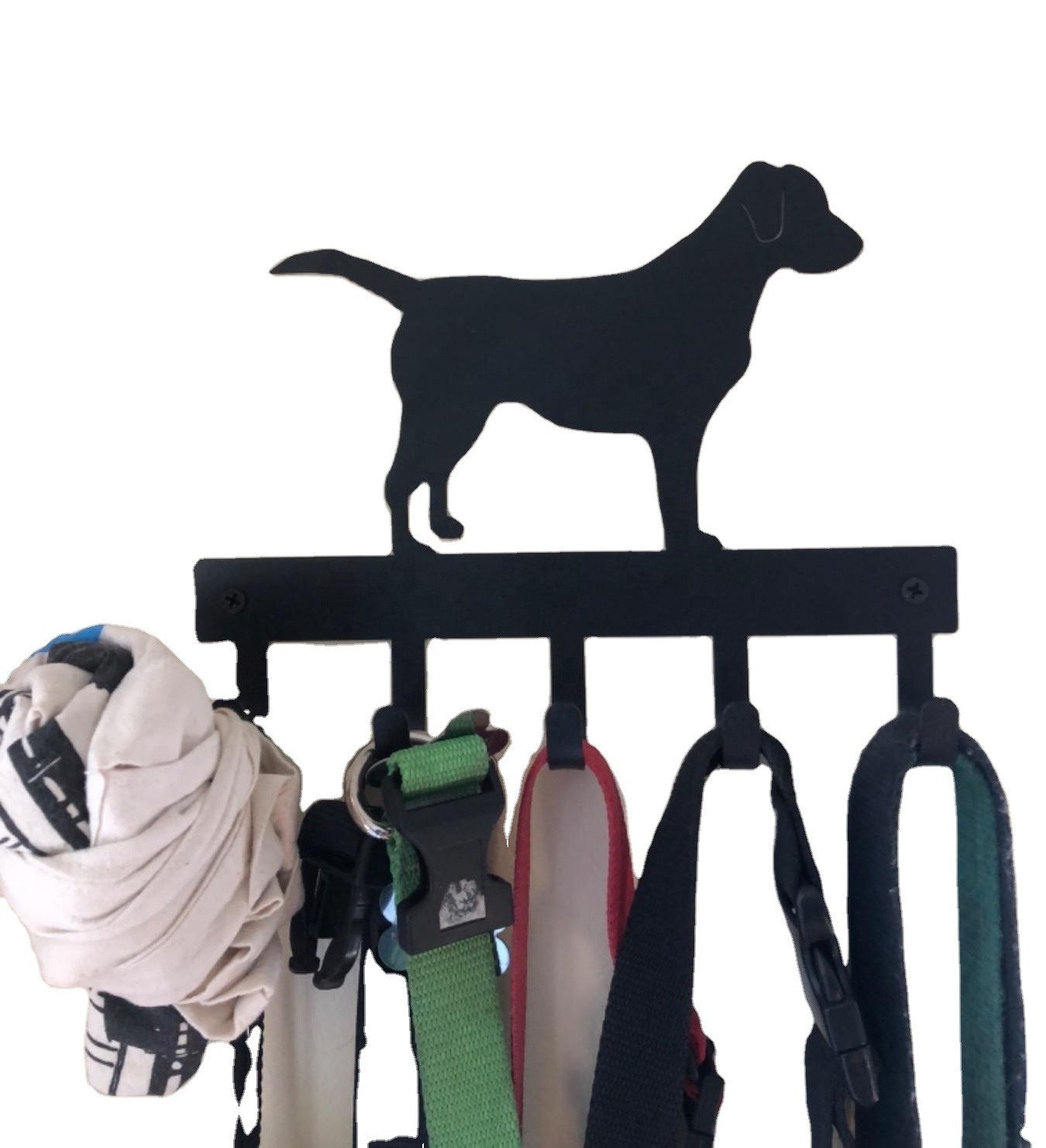 Metal Wall Mount Dog Leash Hook Best Selling Wall Hook Cute Labrador Silhouette Coat Racks Cute Key Holder Black Dog Leash Hook