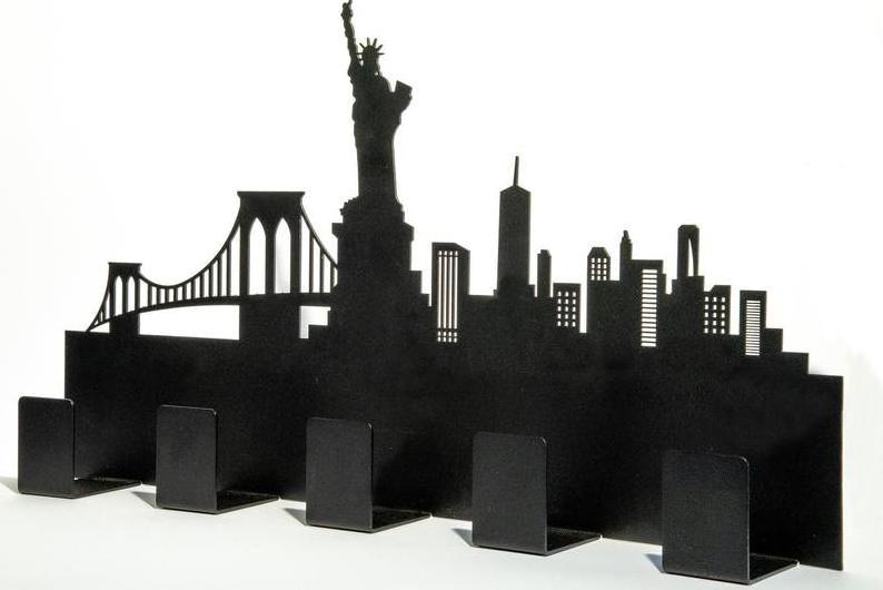 Different Colors New York skyline Statue of Liberty Metal Wall Mounted Bag Hanger Coat Rack Clothing Hooks Hanging Racks