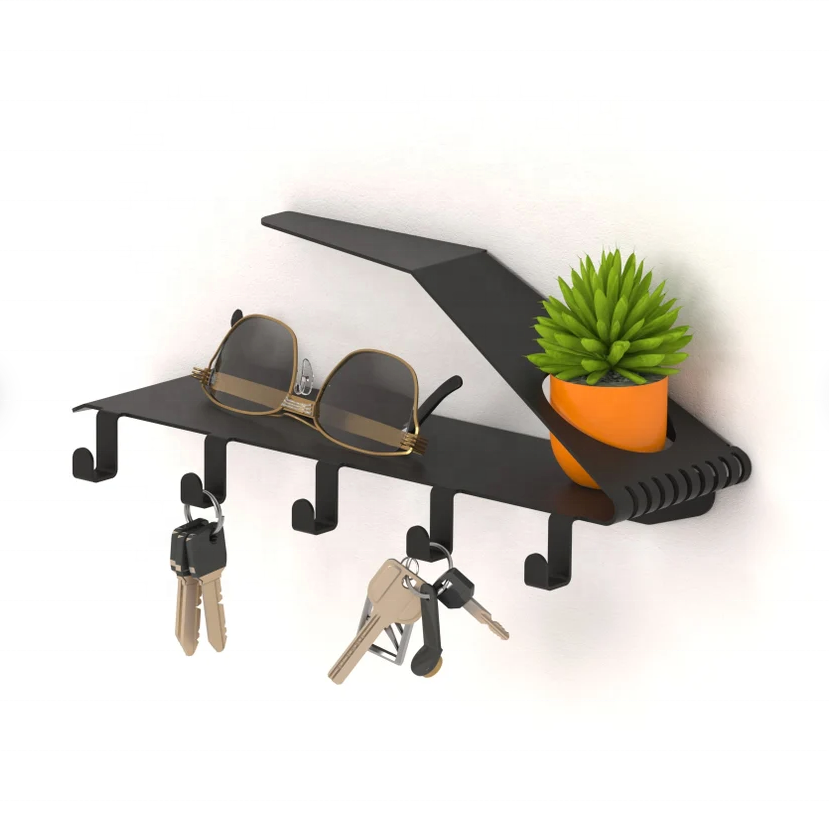 Unique Key Holder Product Display Racks Best Seller Metal Hook Metal Wall Hook with Shelf Key Holder