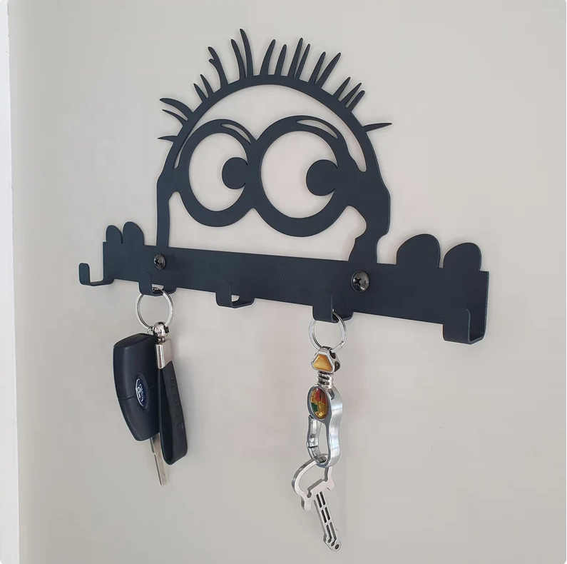 Cute Wall Hook for Kid New Product  Metal Hook Minion Key Holder Metal Black Key Holder Metal Wall Hook