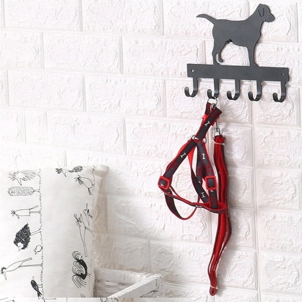 Metal Wall Mount Dog Leash Hook Best Selling Wall Hook Cute Labrador Silhouette Coat Racks Cute Key Holder Black Dog Leash Hook