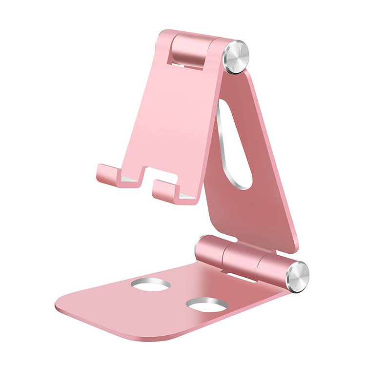 Great Roc Top selling ergonomic adjustable portable foldable simple light weight universal rose golden silver smart phone holder