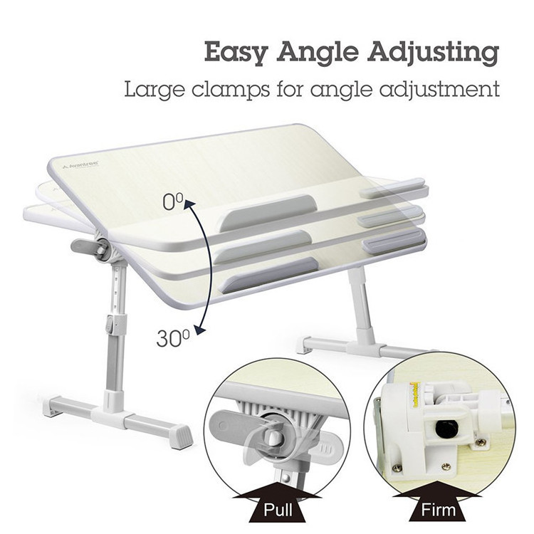 Adjustable Laptop Bed Table, Portable Standing Desk Foldable Sofa Breakfast Tray Notebook Stand Reading