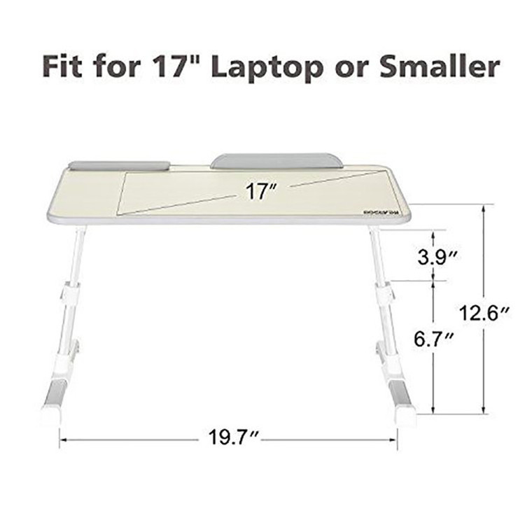 Adjustable Laptop Bed Table, Portable Standing Desk Foldable Sofa Breakfast Tray Notebook Stand Reading