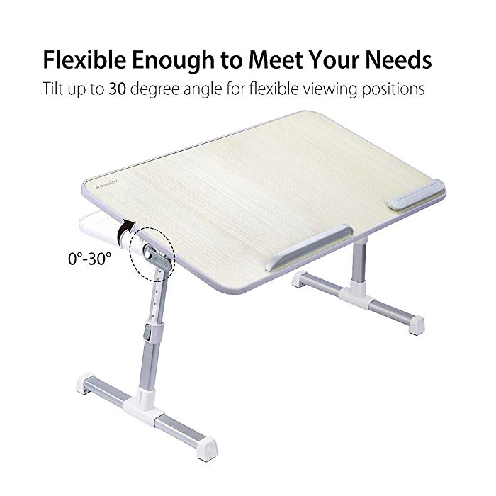 Adjustable Laptop Bed Table, Portable Standing Desk Foldable Sofa Breakfast Tray Notebook Stand Reading