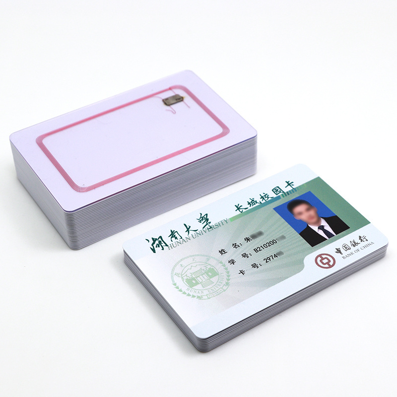 Customized Name Photo Barcode RFID NFC Smart Chip Blank Printable Plastic ID Cards