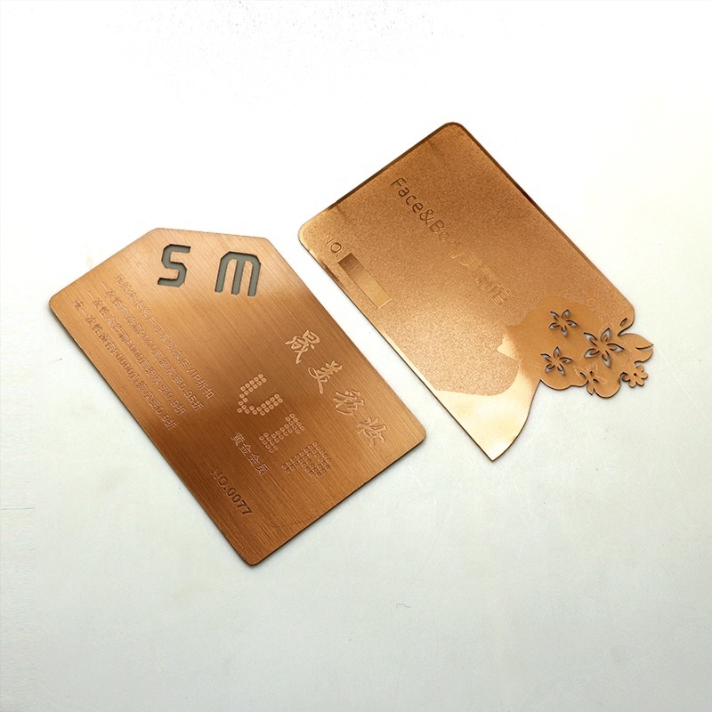 Luxury Rose Gold Brushed Stainless Steel Metal Business Cards