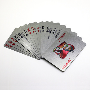 Premium Waterproof Poker Game Custom Printed Silver Plastic Playing Cards for Table Game