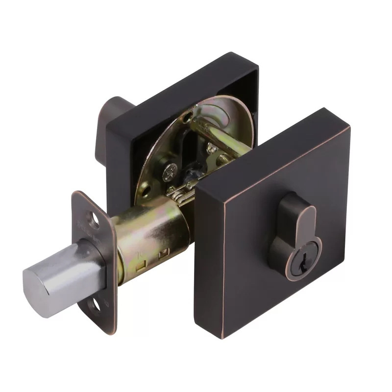 Door Hardware Accessories Knob Lock Single Cylinder Deadbolt in Matt Black