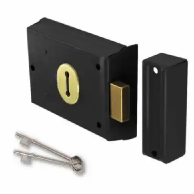 Professional Factory Black Nickel 2 Lever Double Handed Reversible Rim Sash Lock For Flanged Sheds Gates