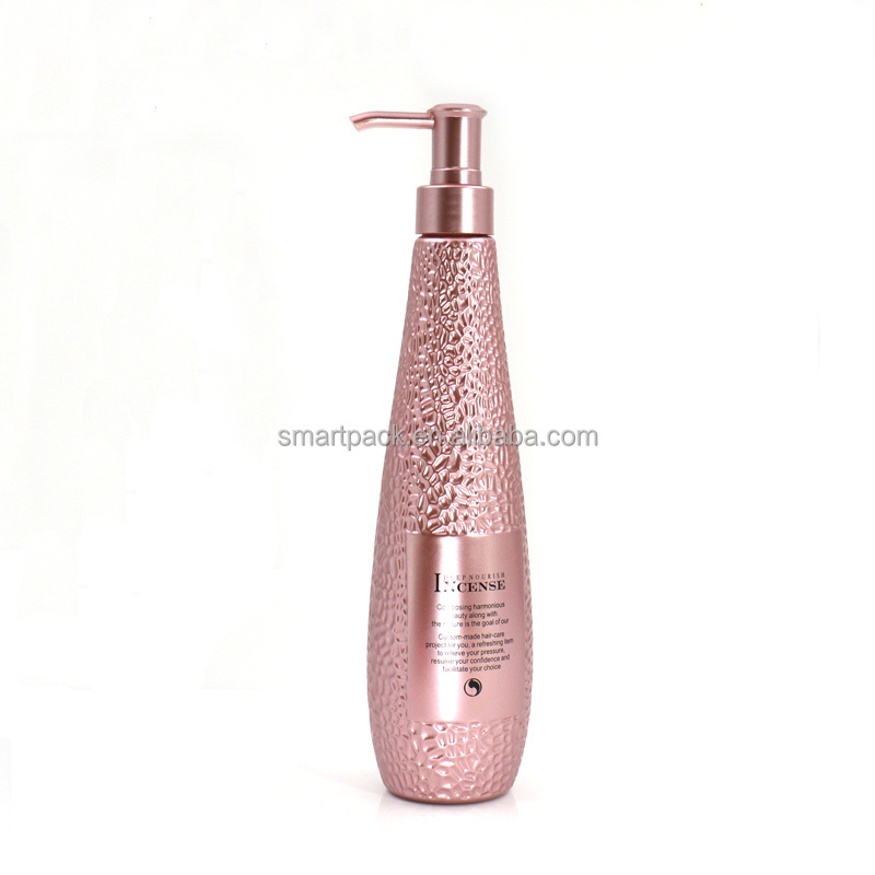 New arrival luxury empty plastic bottle beautiful design 300ml 500ml 750ml shampoo/conditioner/shower gel bottle