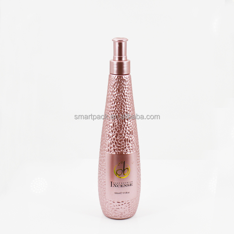 New arrival luxury empty plastic bottle beautiful design 300ml 500ml 750ml shampoo/conditioner/shower gel bottle