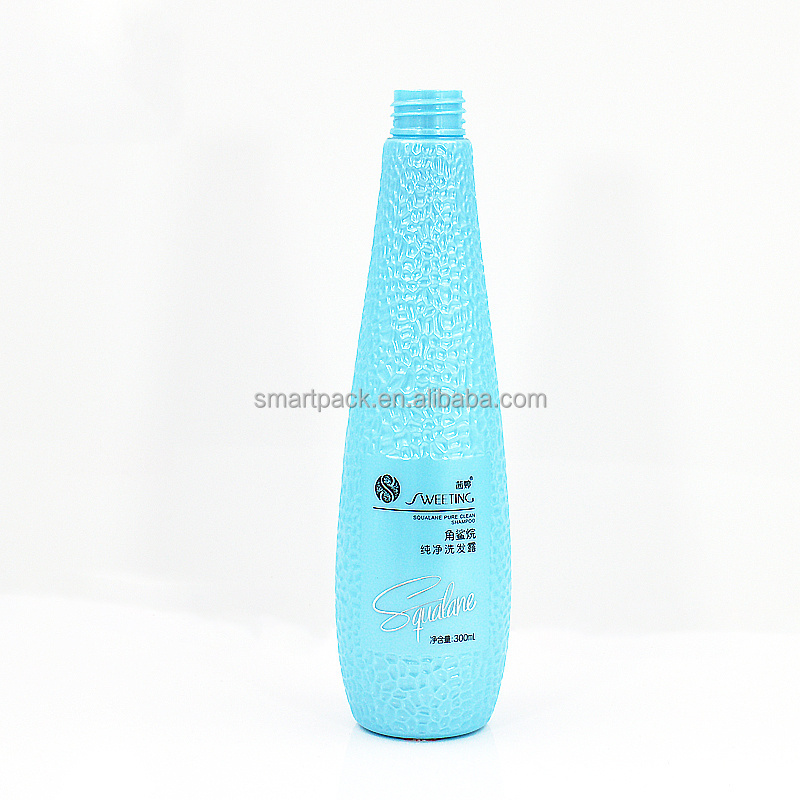 New arrival luxury empty plastic bottle beautiful design 300ml 500ml 750ml shampoo/conditioner/shower gel bottle