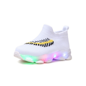 Children's LED Light Bright Light Flying woven Sports Shoes Foot Shoes Socks Shoes