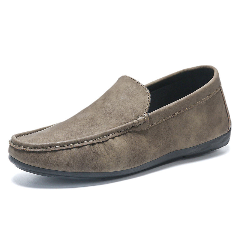 Hand made Italian styles cow suede leather comfortable gray driving shoes casual flat shoes Moccasins for men