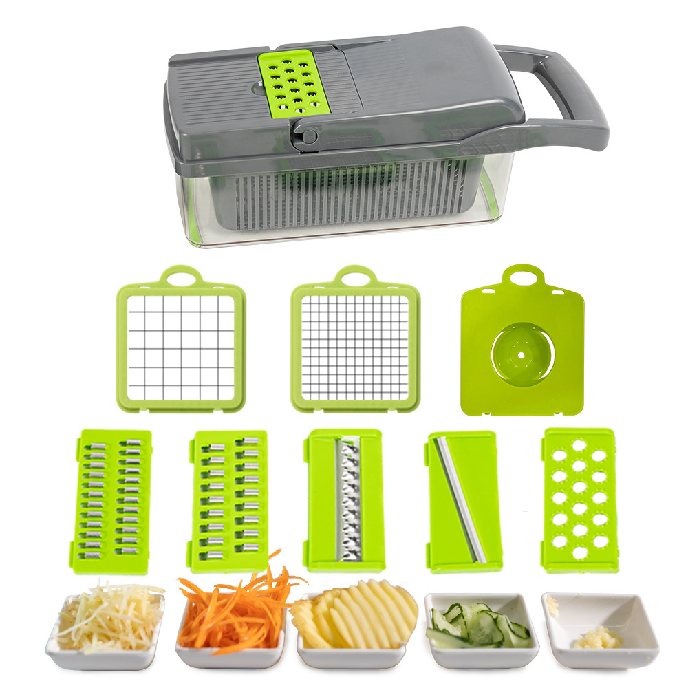 Smartpan Hot Seller Kitchen Multifunctional 12 In 1 Manual Grater Slicer Onion Cutter Mandoline Fruits And Vegetable Chopper