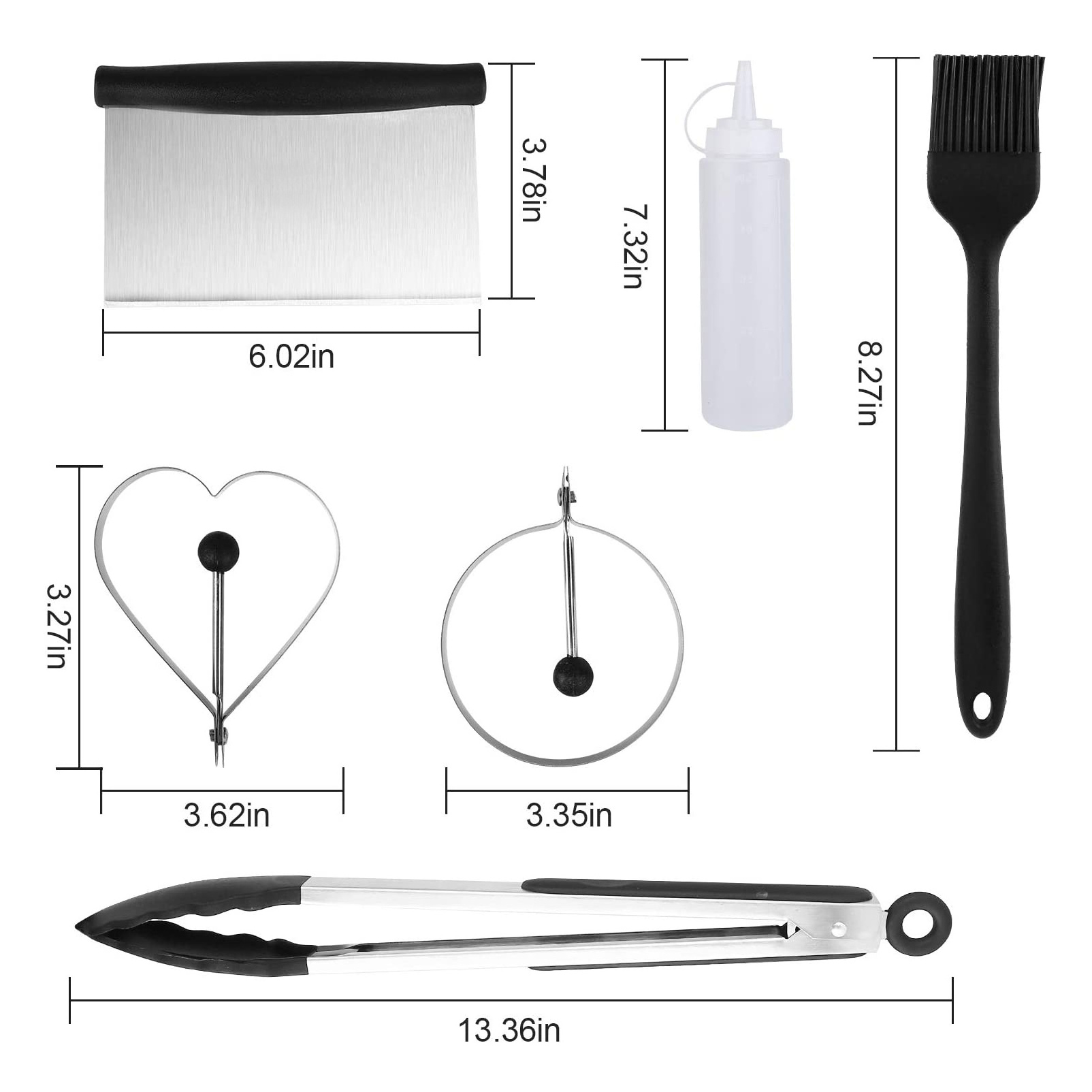 12Pcs Griddle Accessories Kit for camp chef Griddle, Flat Top Grill Accessories with Spatulas, Scraper, Bottle, Tong