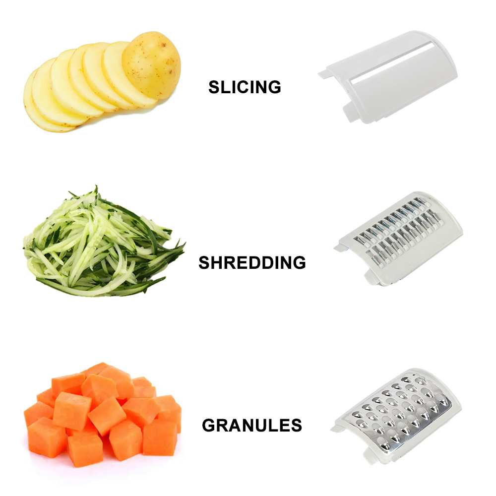 Kitchen Tools 3 In 1 Multifunctional Portable Blade Vegetable Slicer Cutter Chopper Manual