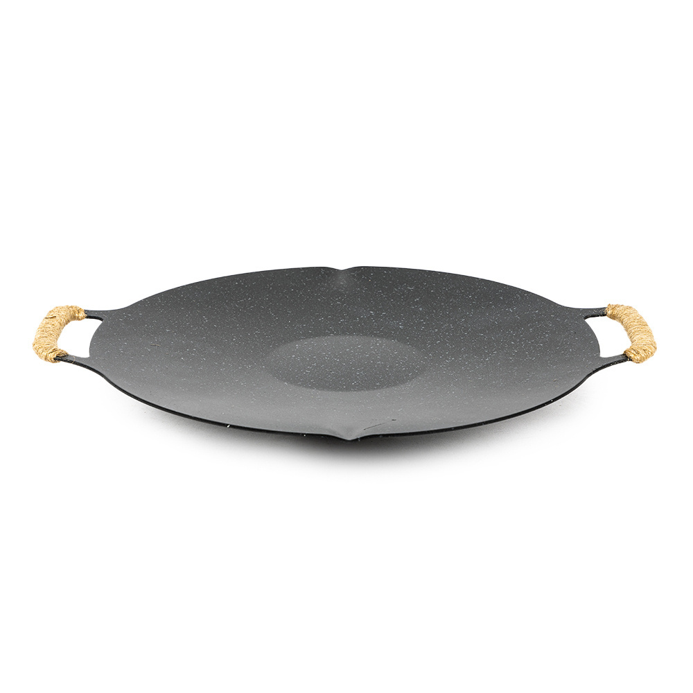 Non-stick Granite Coating Stovetops And Induction Compatible Korean Bbq Grill Pan Round Cast Iron Griddle Pan