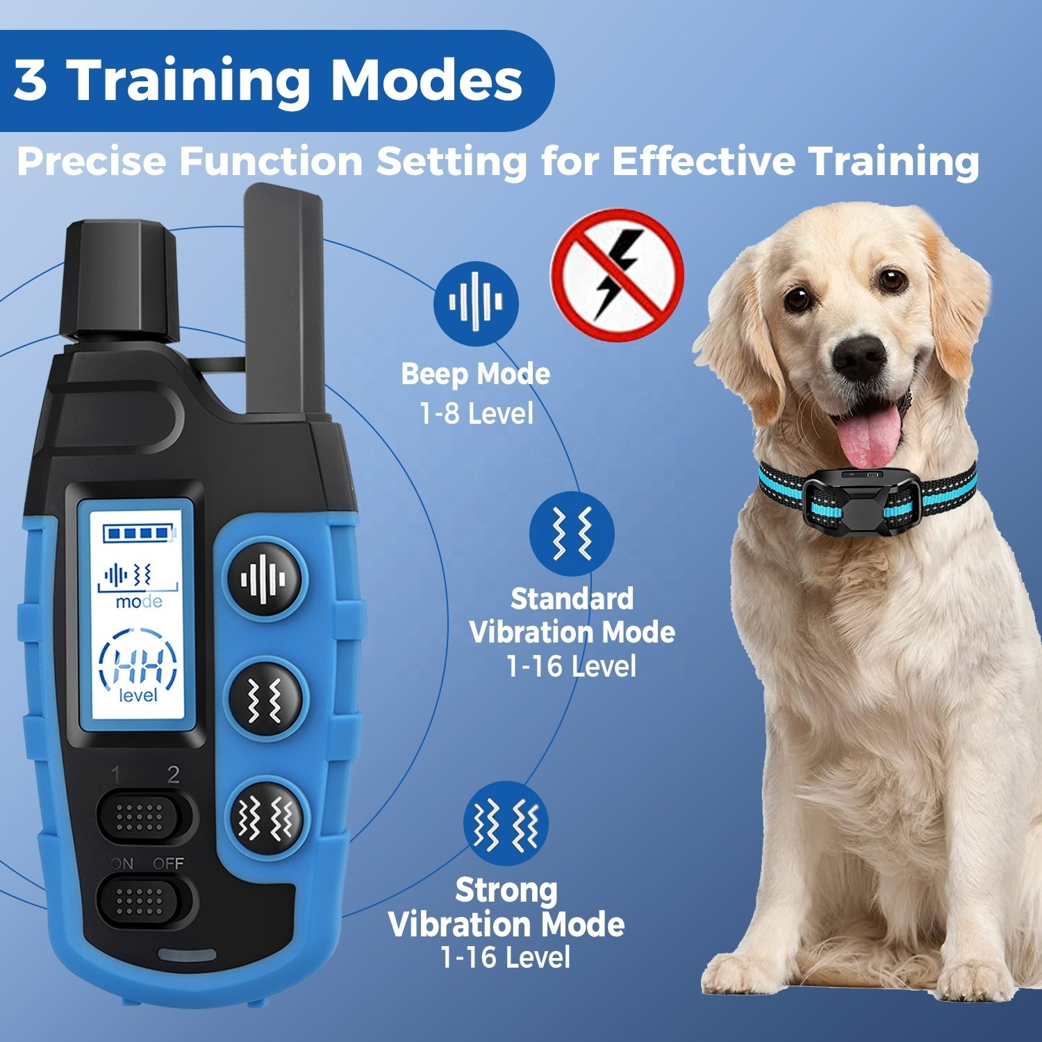 2024 new 3600 ft humane remote dog training collar no shock anti bark collar bousnic vibration and tone