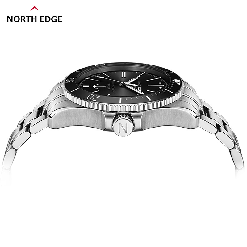 North Edge New Sapphire Stainless Steel Automatic Movement 100M Waterproof Watch Green Water Ghost Mechanical Smartwatch ANCHOR