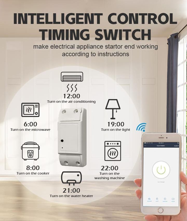 Wireless Wifi Smart Switch Home Timer Universal Smart Home Product 10A Tuya Smart Life App Control Power Breaker light Switch