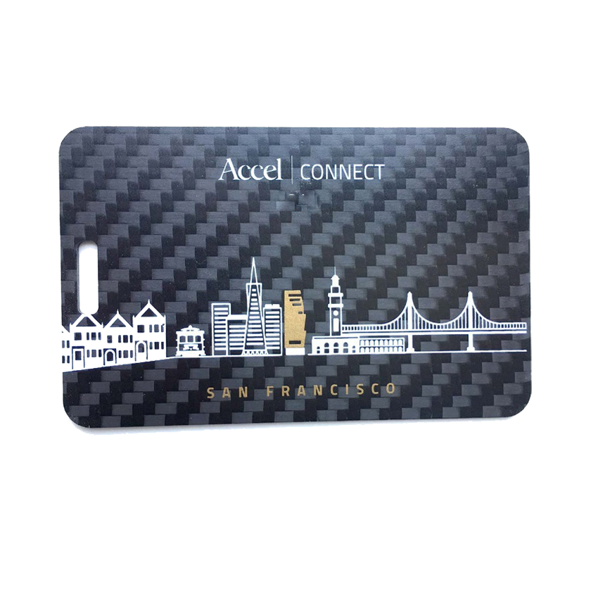 Custom Logo Printing Black NFC Carbon Fiber Business Playing Cards