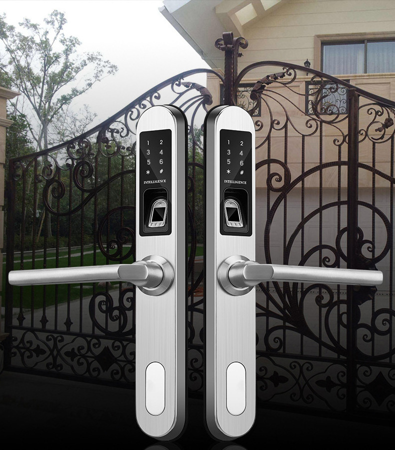 Most popular long Plate Door Handle thin lock body 70mm cylinder mortise aluminium door lock for glass door