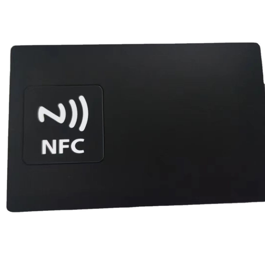 2023 Hot Selling Laser Engraving nfc213 black Matte hybrid empty metal blank 144bytes nfc stainless steel card