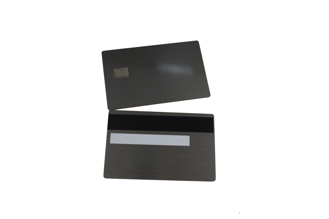 Debit ATM VISA Cards With Chip Slot And Magnetic Stripe Blank Brush Black Metal Credit Card Fast Shipping