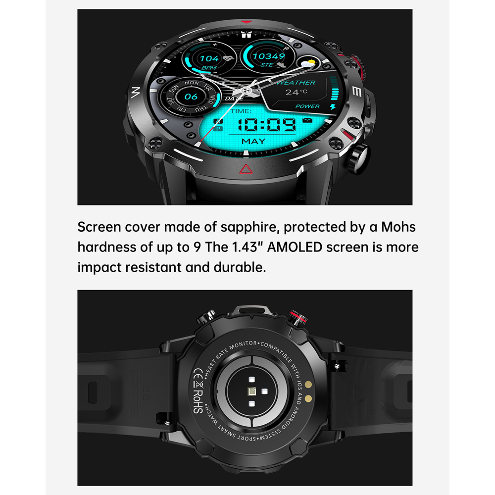 High Quality IP68 Waterproof Watch For Men Fashion Sport Smart Watch Touch Screen  Digital Smart Watches