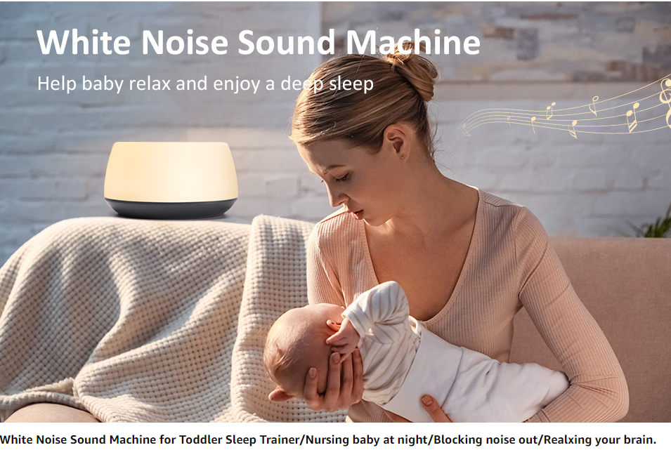 LED Portable  white  noise  machine  for  sleep aid device  for home office baby &travel  with  night  light