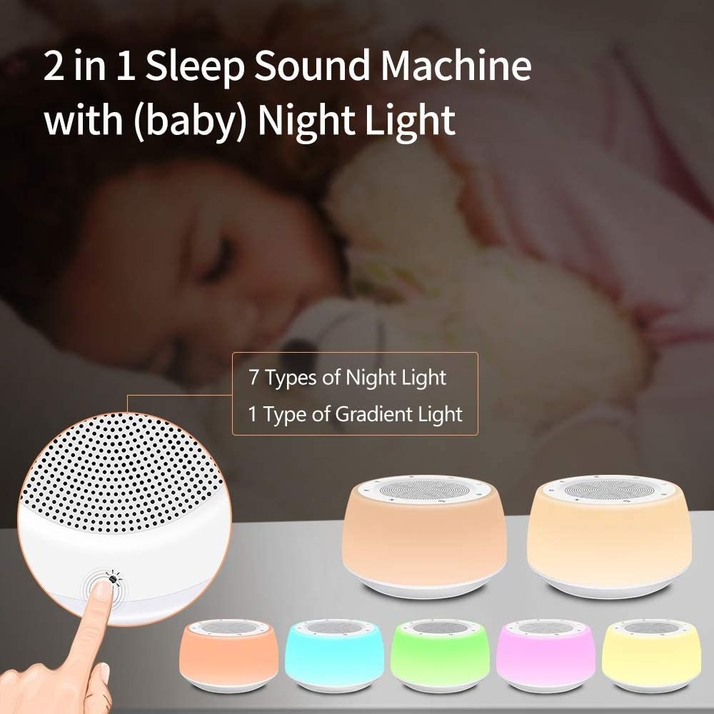 LED Portable  white  noise  machine  for  sleep aid device  for home office baby &travel  with  night  light