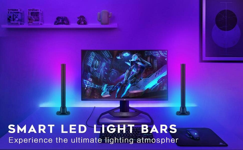 LED Flow Light Bars Multifunction Smart Desktop Ambient Light APP Control Atmosphere Lamp For Gaming TV Room Decoration