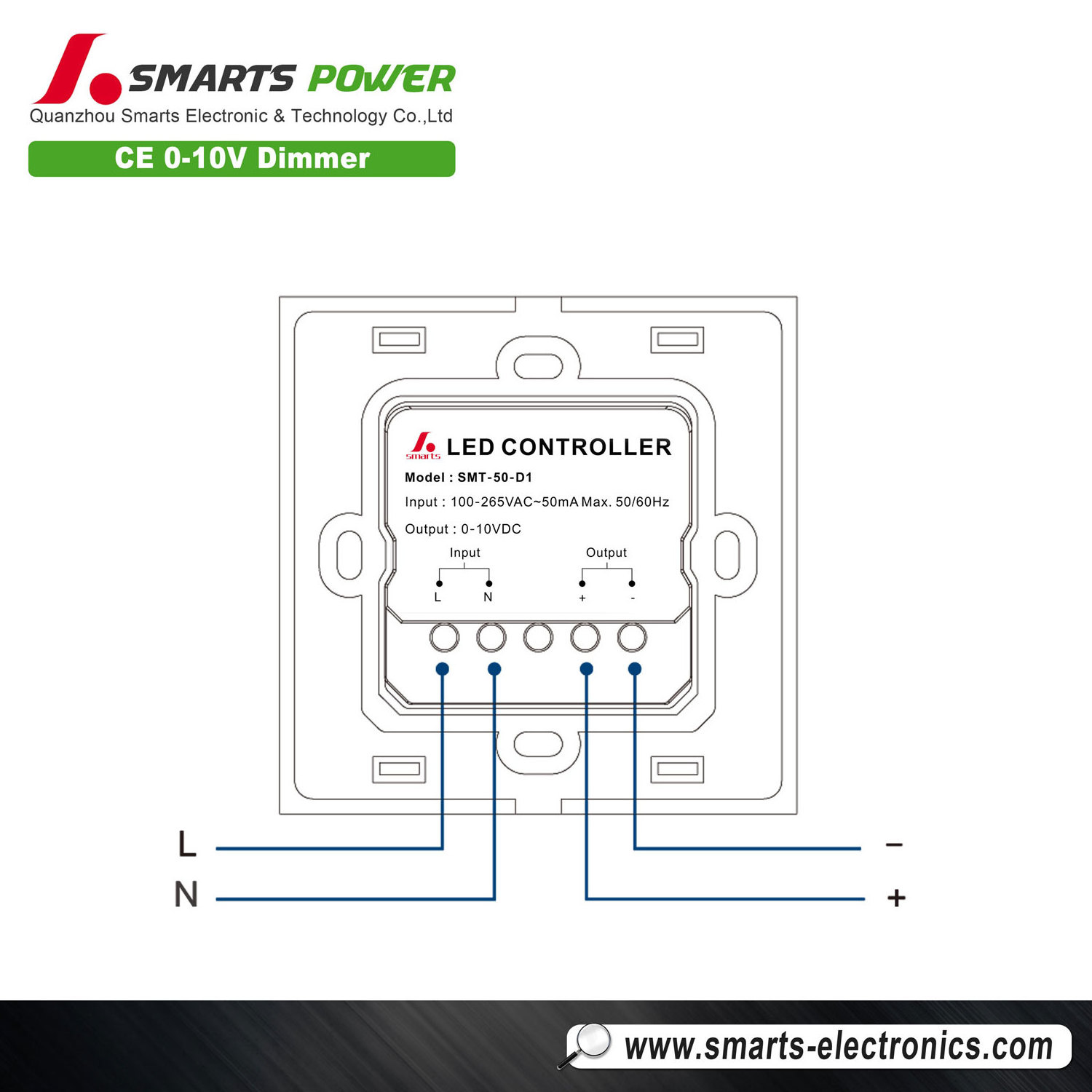 White Single Wall Dimmer Switch 220v PWM LED 0-10v 1-10v Dimmer