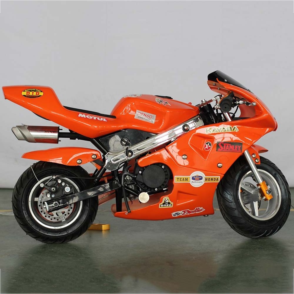 Factory Supplied 49CC Orange Mini Cross Pocket Bike For Sale